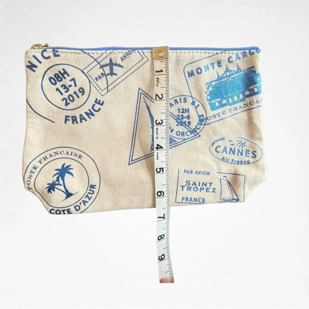 New LANCOME Canvas Travel Theme Cosmetic Bag